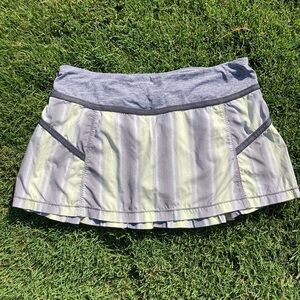 Lululemon Athletica Reflective Gray/Citron Tennis Pickleball Skirt 10